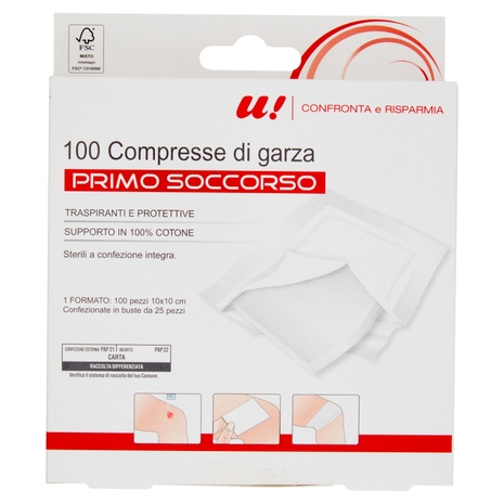100 Compresse di Garza Sterili U! Confronta e Risparmia